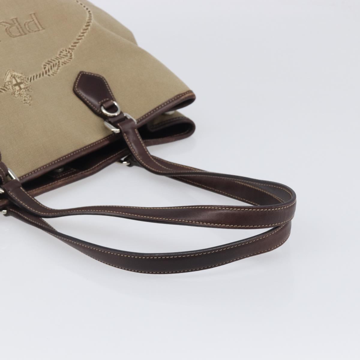 Prada Tan Canvas Shoulder Bag