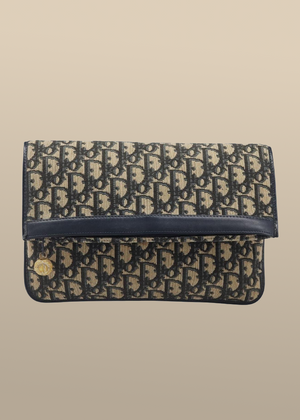 Dior Navy Monogram Envelope Clutch
