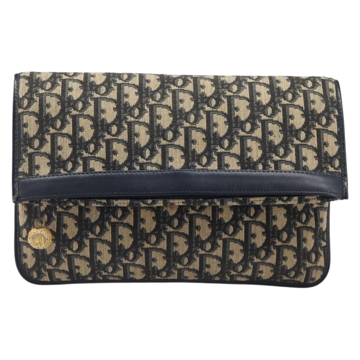 Dior Navy Monogram Envelope Clutch