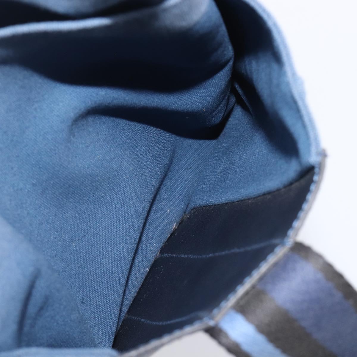Hermès Blue Striped Canvas Tote