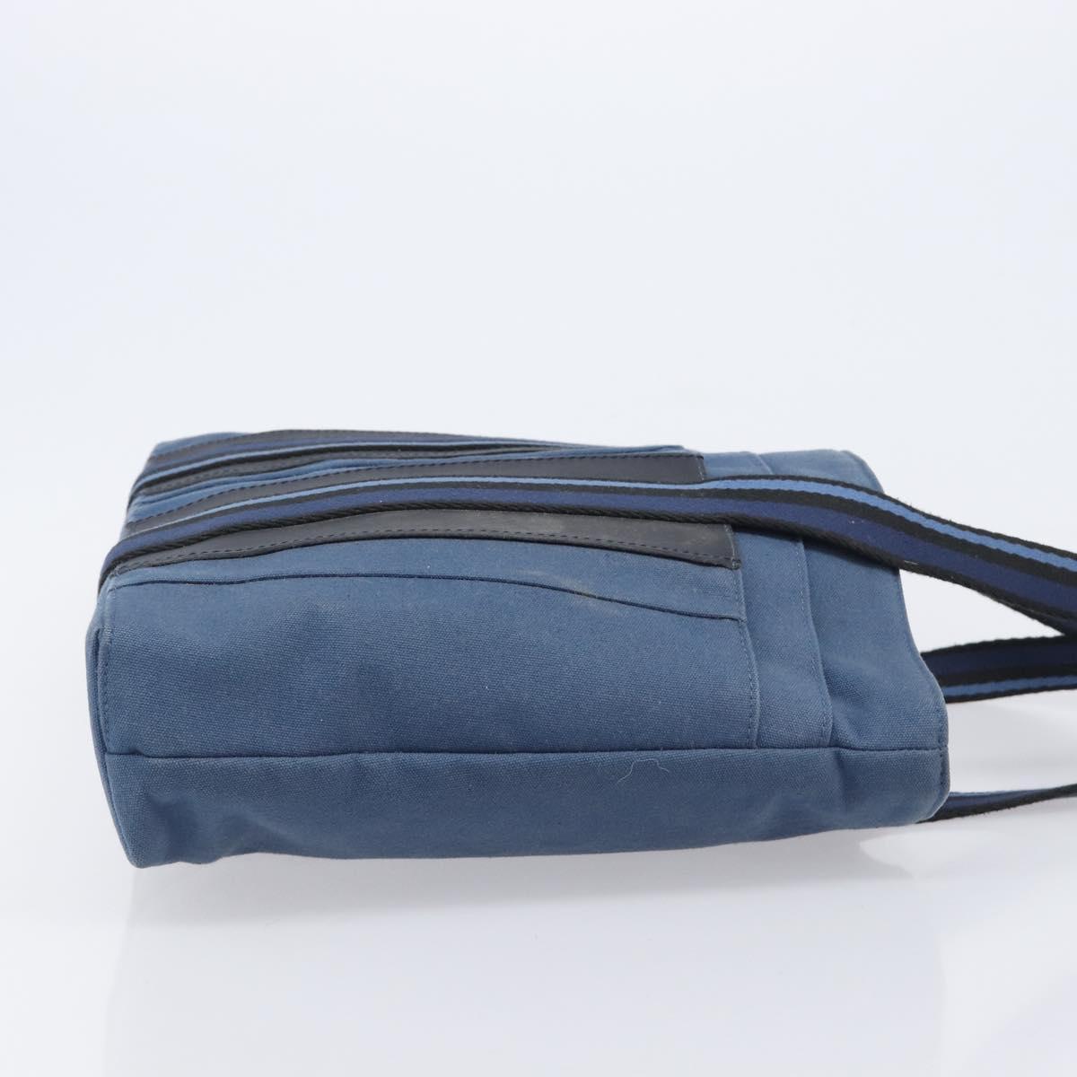 Hermès Blue Striped Canvas Tote
