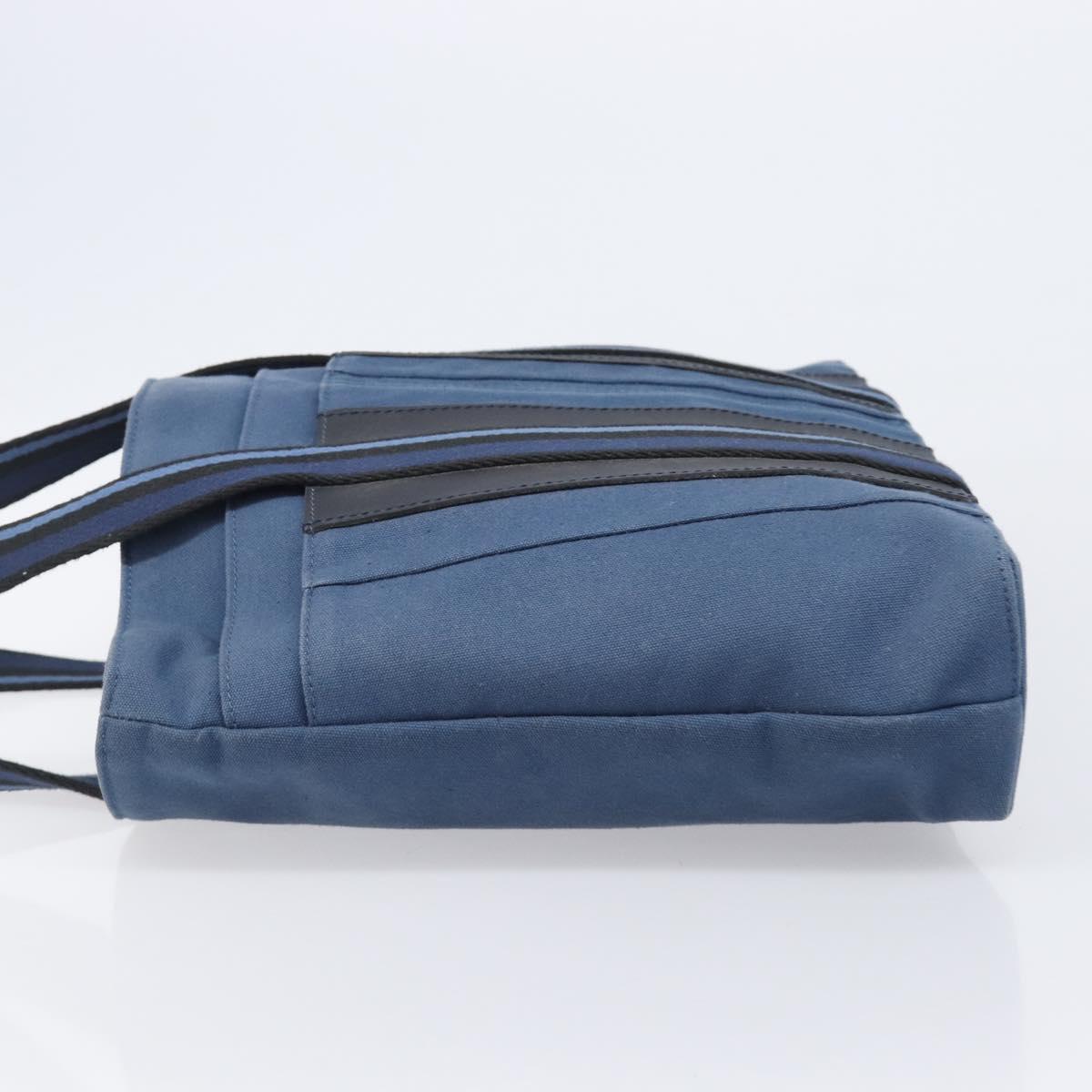 Hermès Blue Striped Canvas Tote