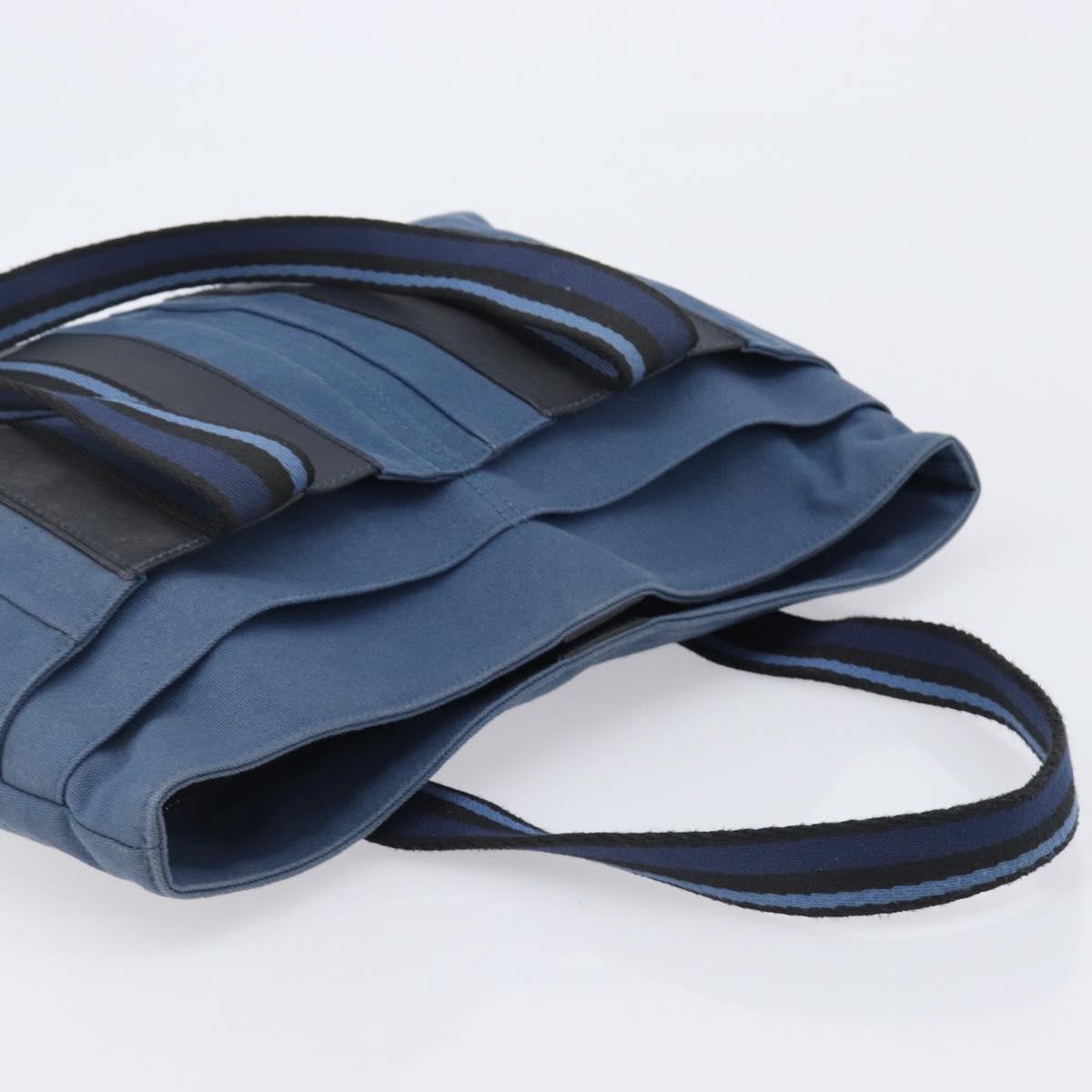 Hermès Blue Striped Canvas Tote