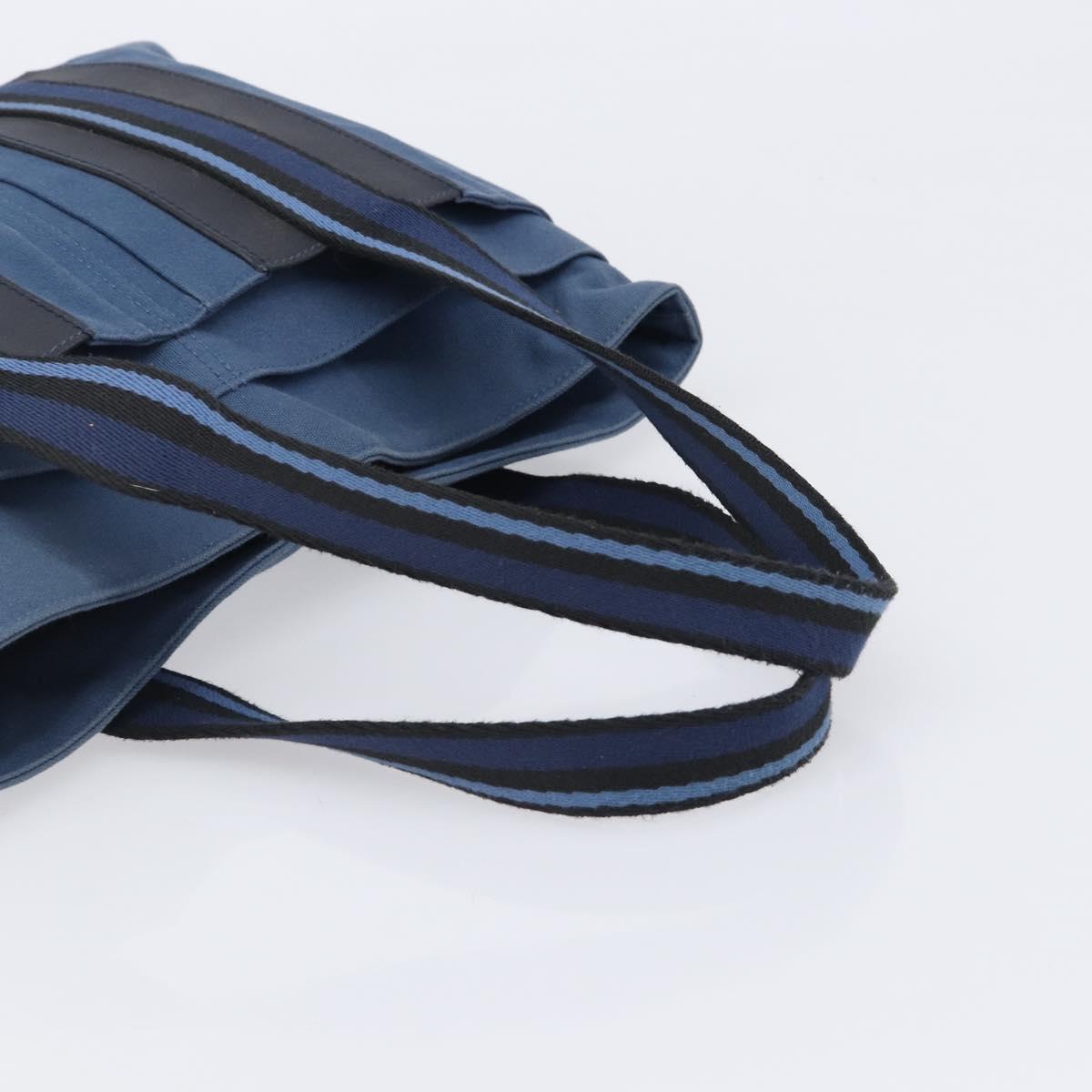 Hermès Blue Striped Canvas Tote