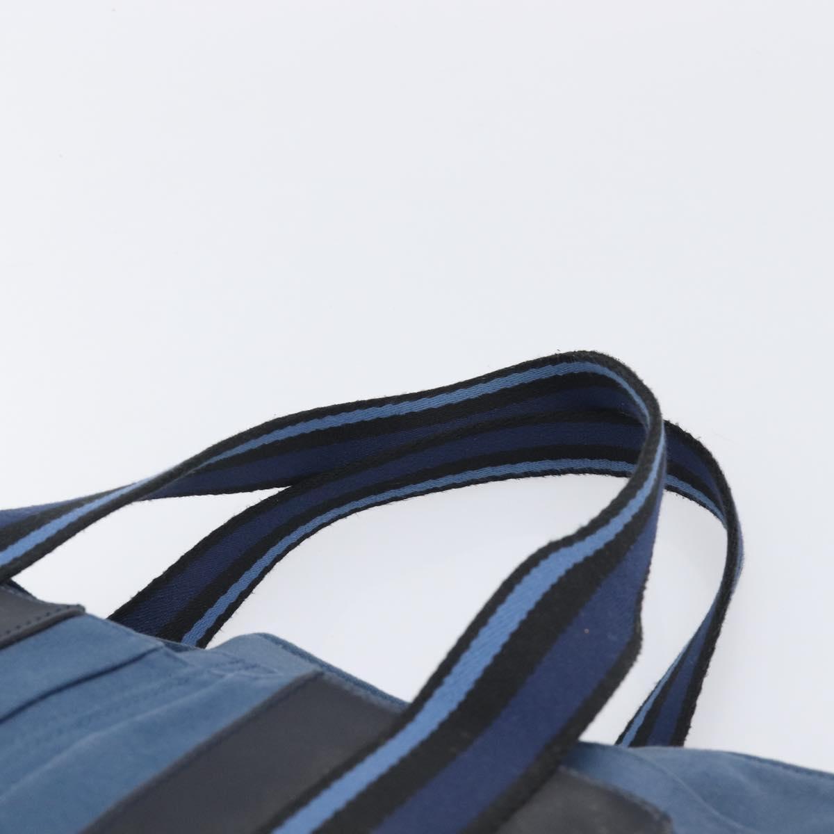 Hermès Blue Striped Canvas Tote