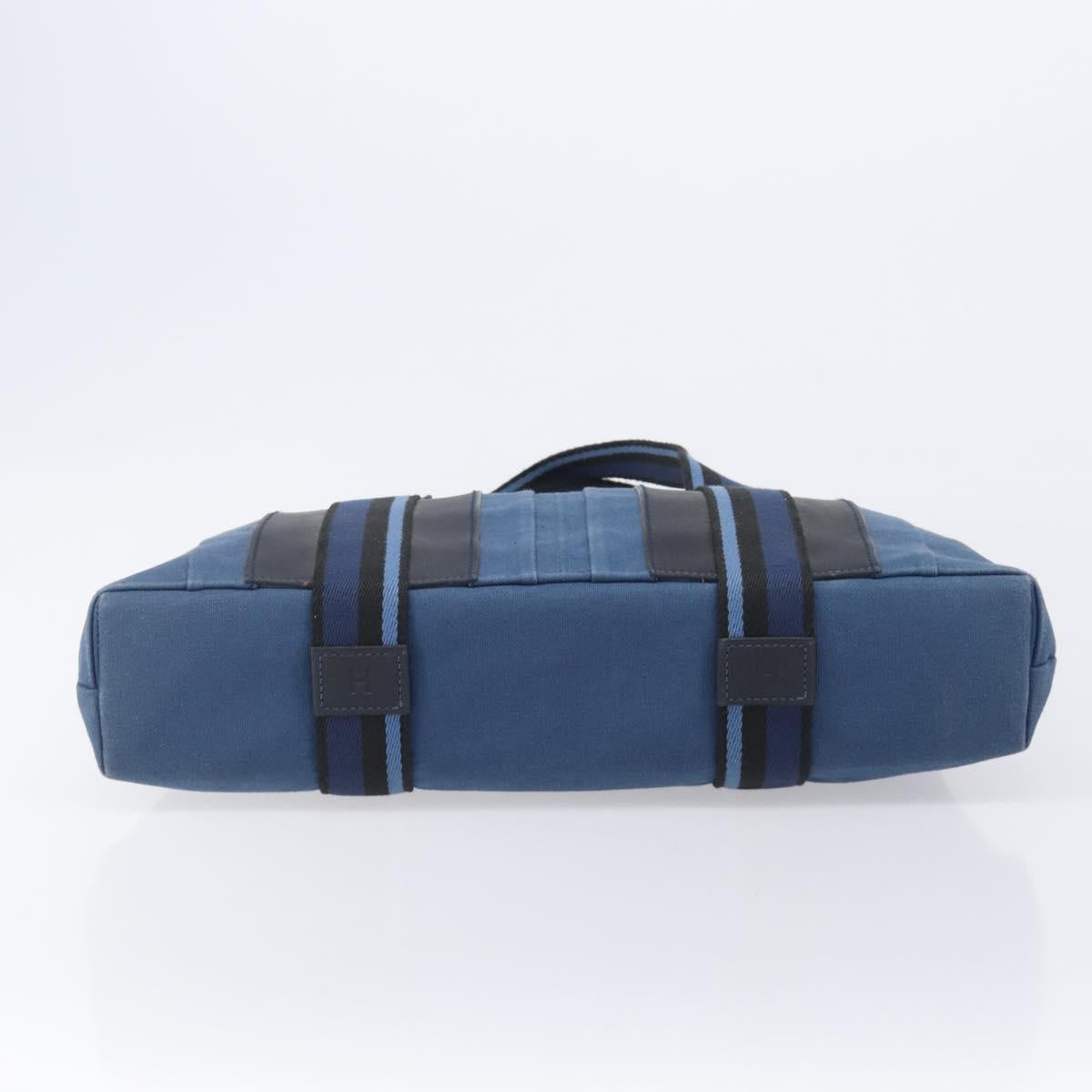 Hermès Blue Striped Canvas Tote