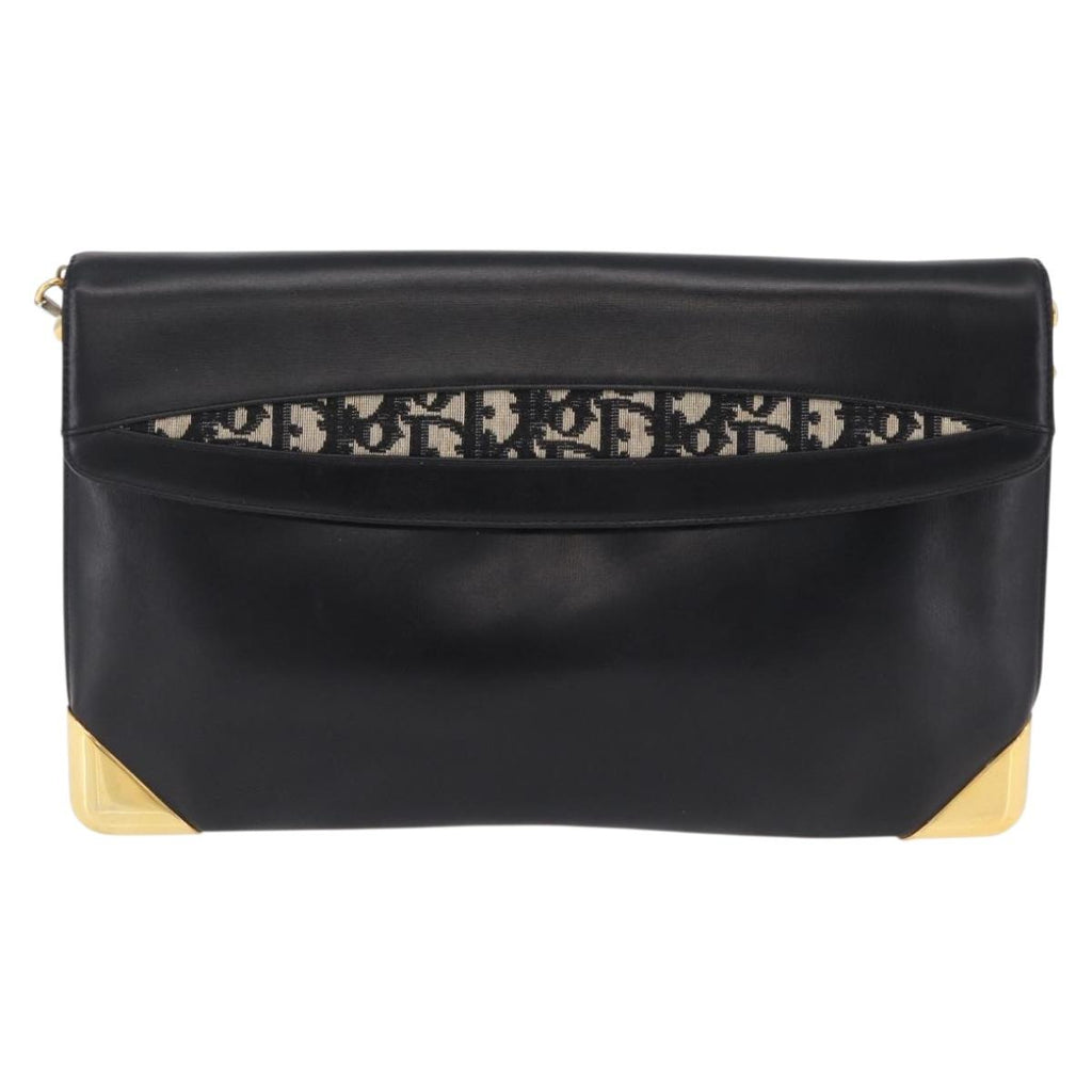 Dior Black Leather Trotter Shoulder Bag