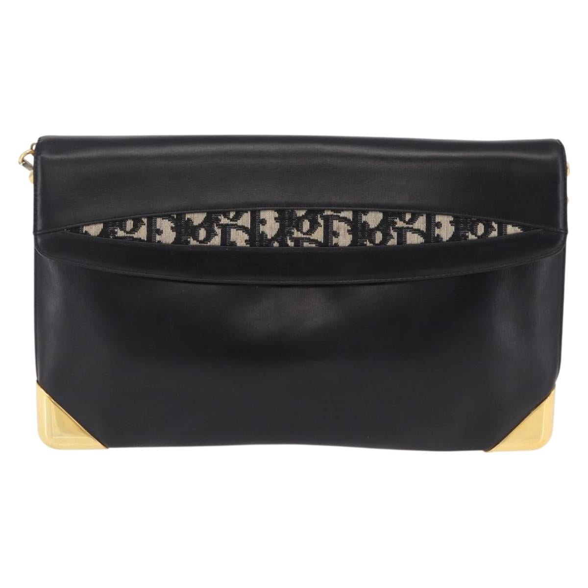 Dior Black Leather Trotter Shoulder Bag