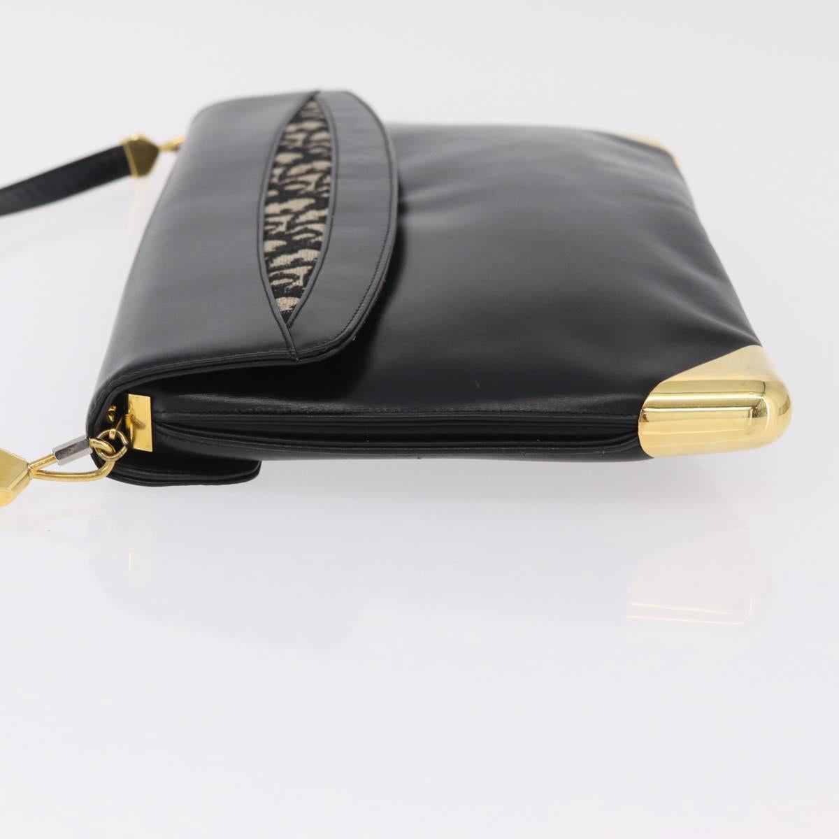 Dior Black Leather Trotter Shoulder Bag