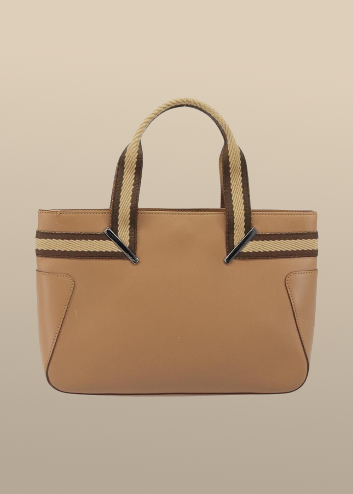 Gucci Tan Striped Leather Handbag