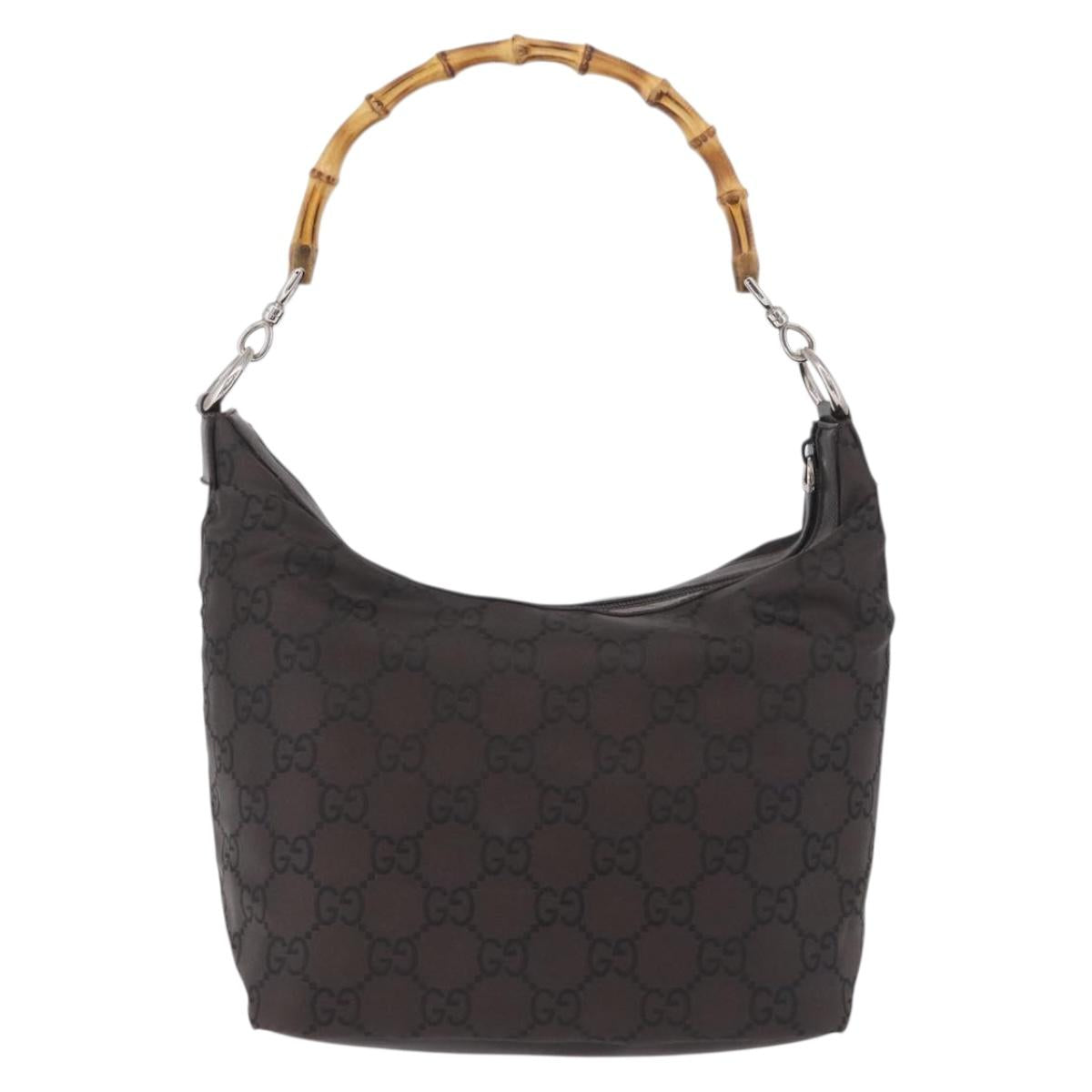 Gucci Monogram and Bamboo Handbag