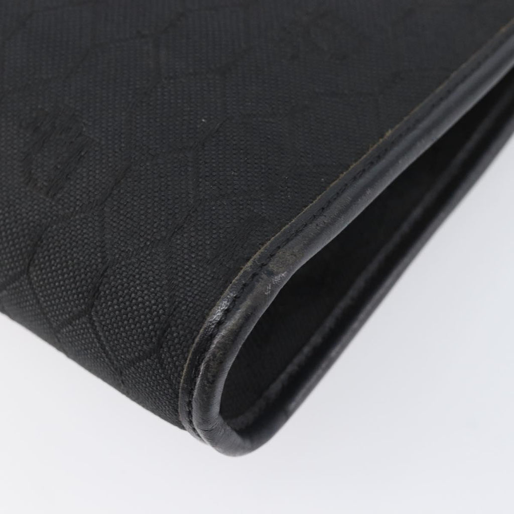 Dior Black Canvas Honeycomb Snap Clutch