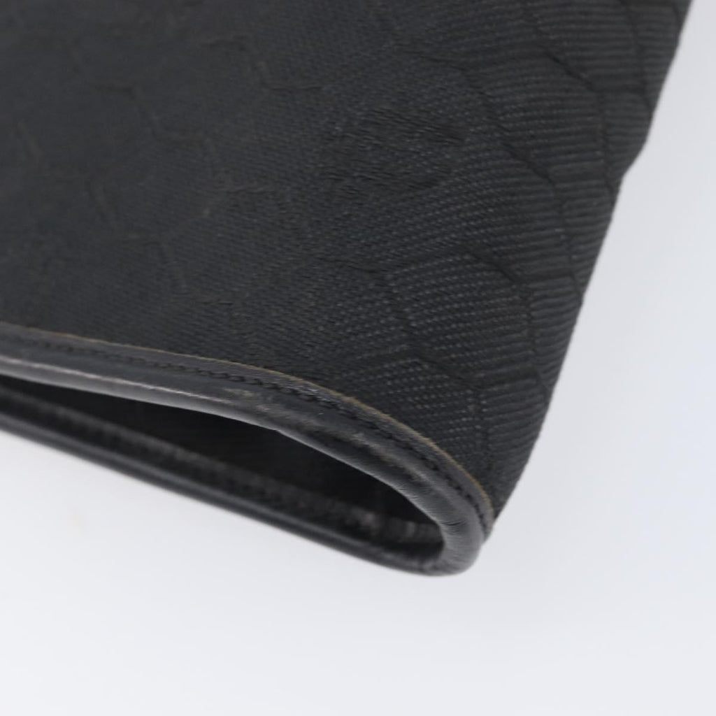 Dior Black Canvas Honeycomb Snap Clutch