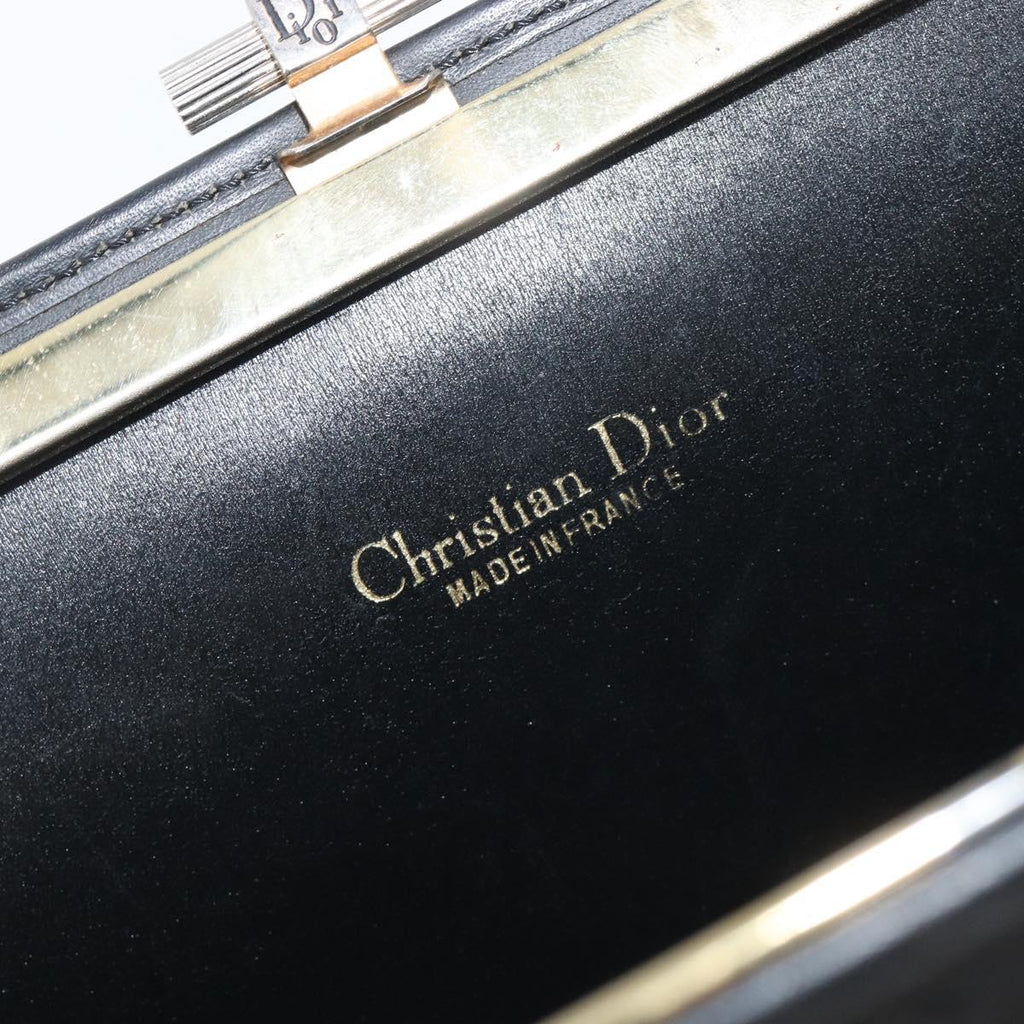 Dior Black Canvas Honeycomb Snap Clutch