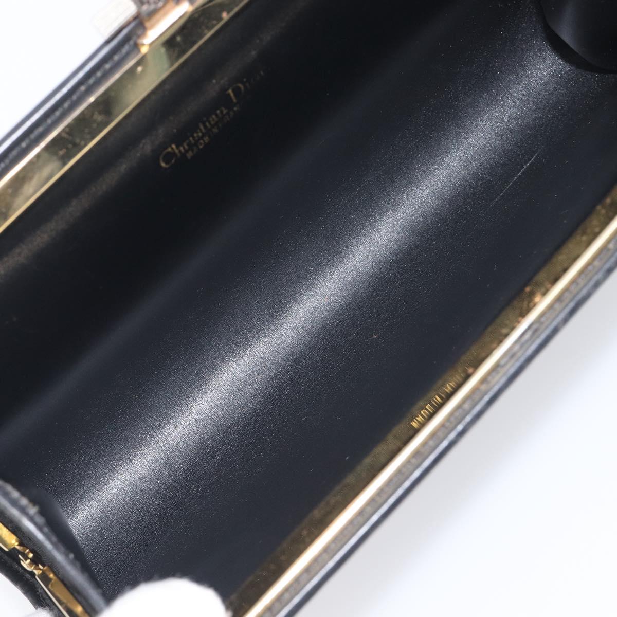 Dior Black Canvas Honeycomb Snap Clutch