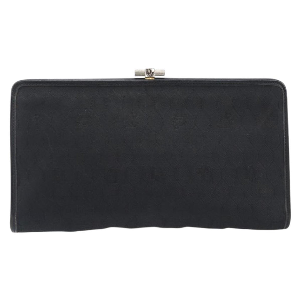 Dior Black Canvas Honeycomb Snap Clutch