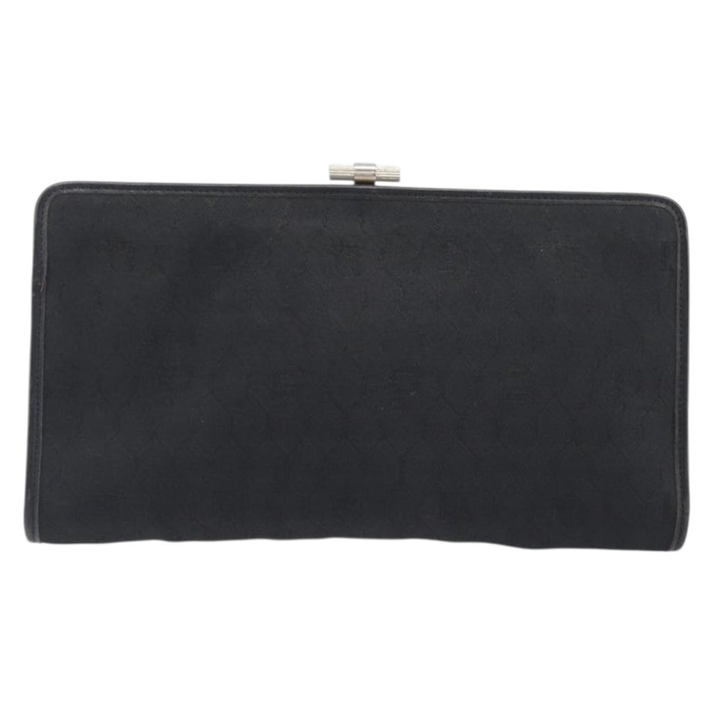 Dior Black Canvas Honeycomb Snap Clutch