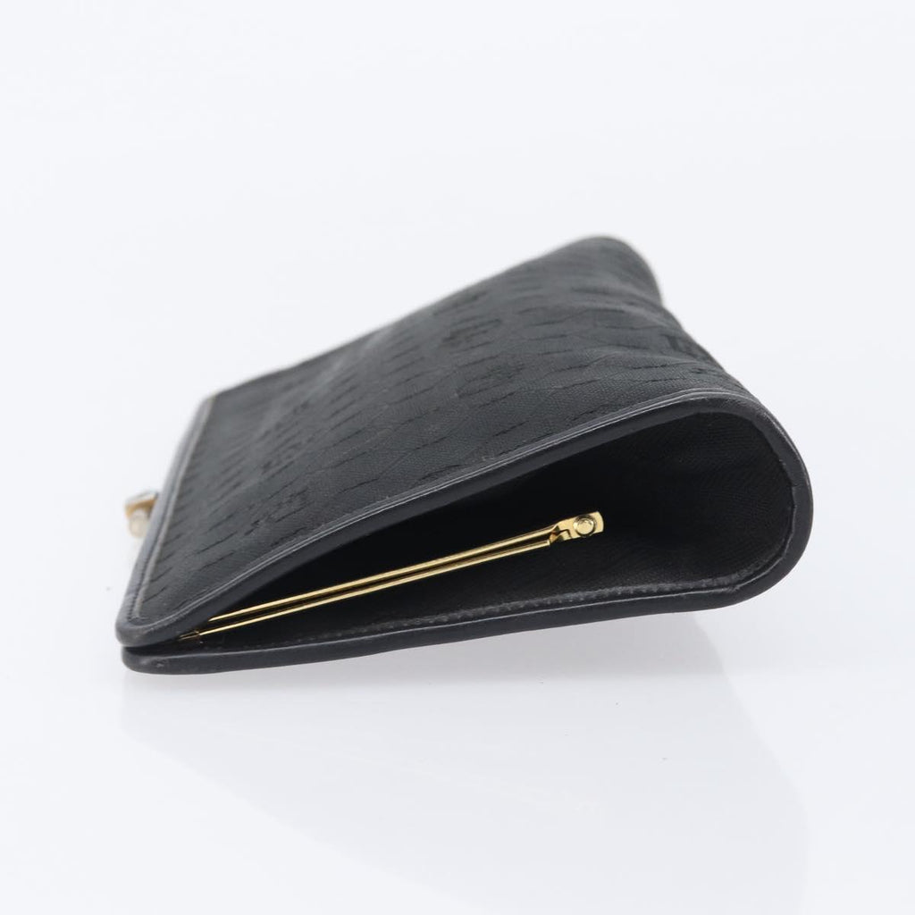 Dior Black Canvas Honeycomb Snap Clutch