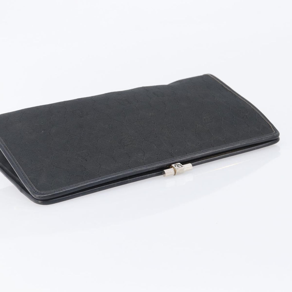 Dior Black Canvas Honeycomb Snap Clutch