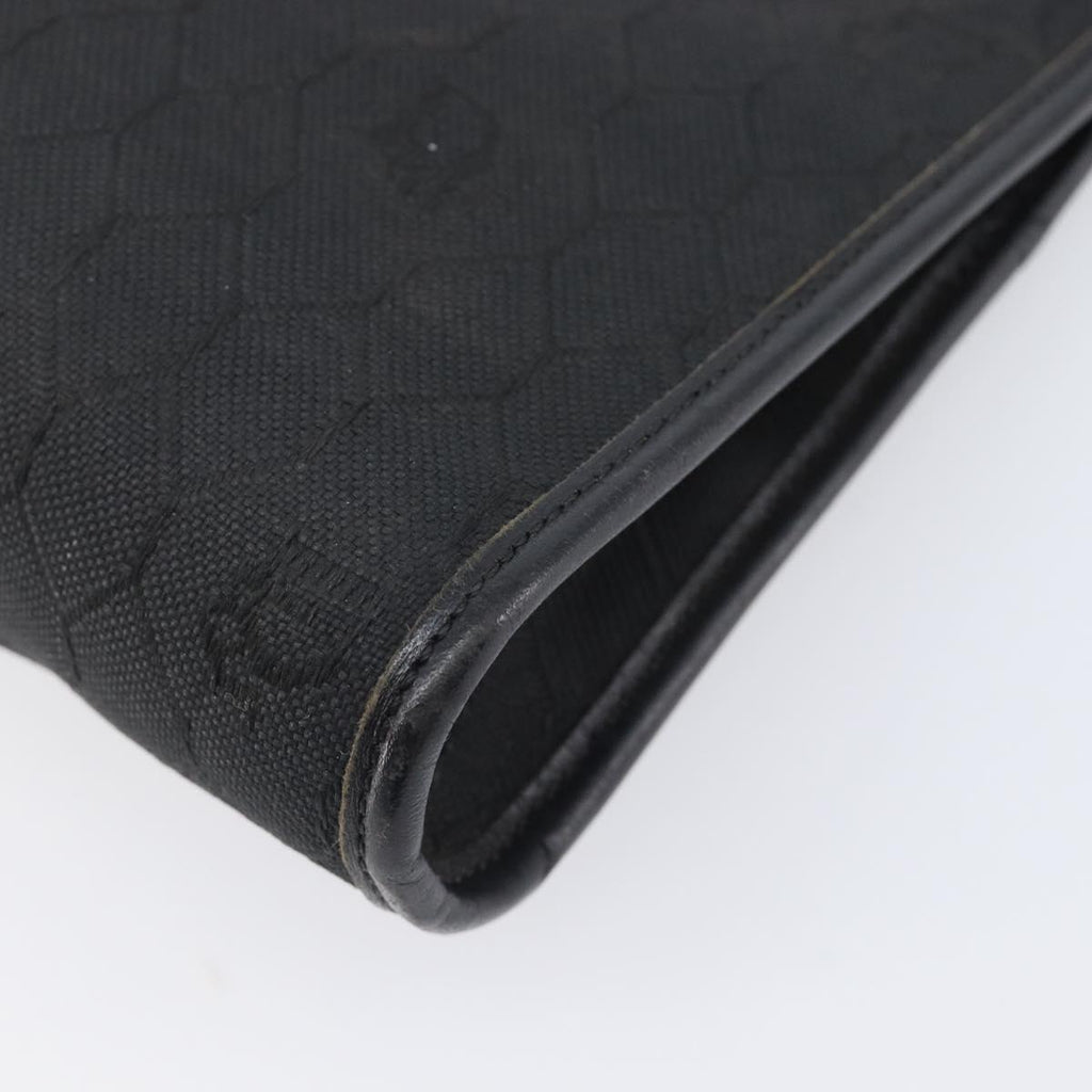 Dior Black Canvas Honeycomb Snap Clutch