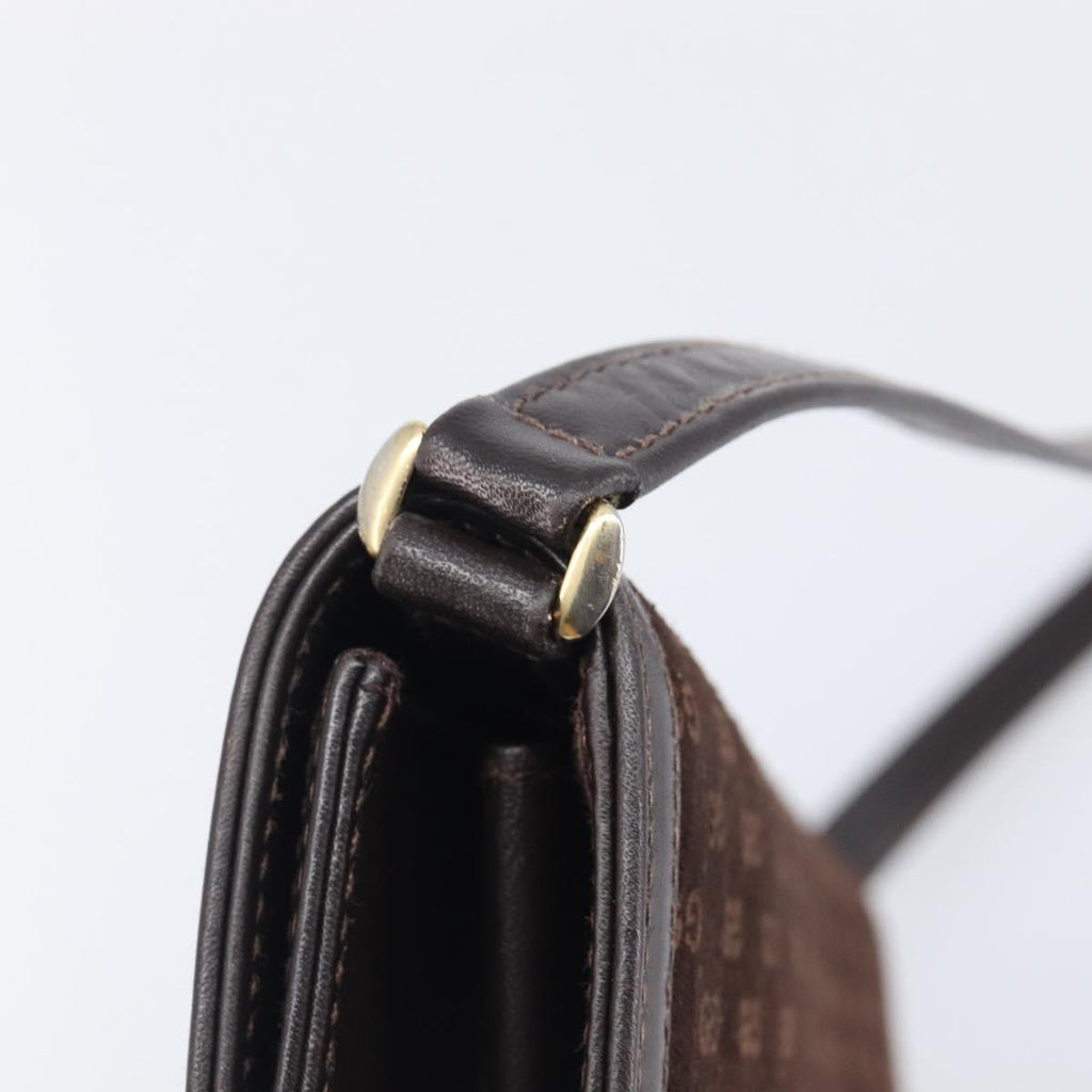 Gucci Brown Suede Leather Trimmed Crossbody