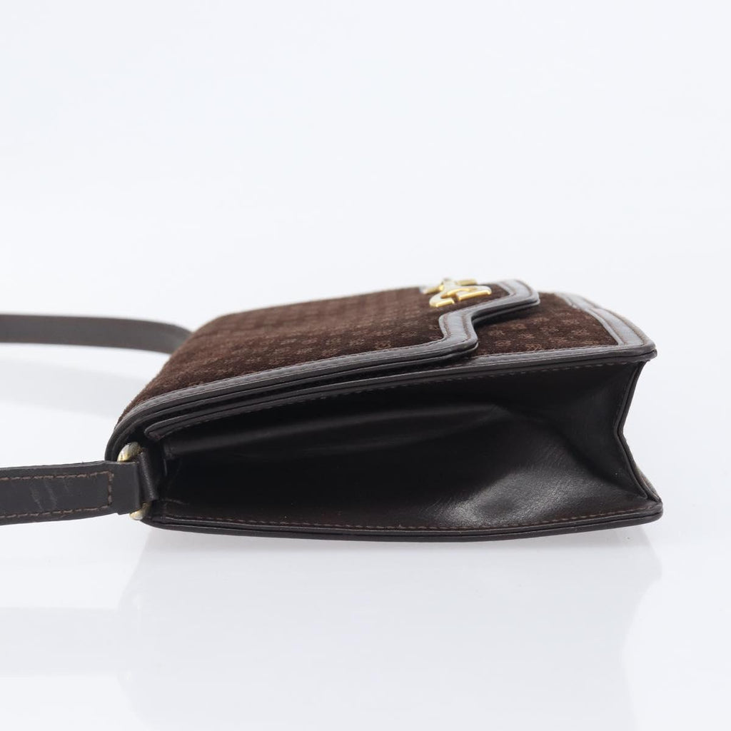 Gucci Brown Suede Leather Trimmed Crossbody