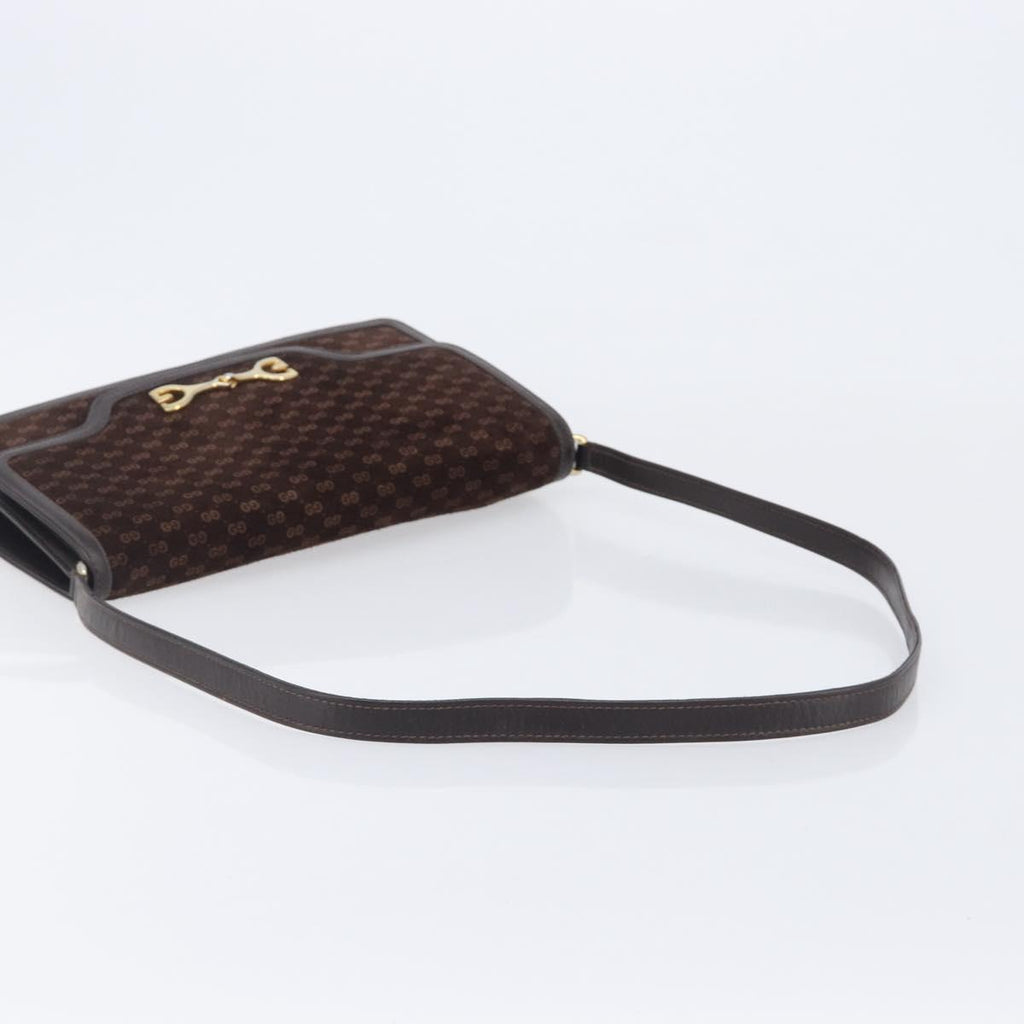 Gucci Brown Suede Leather Trimmed Crossbody