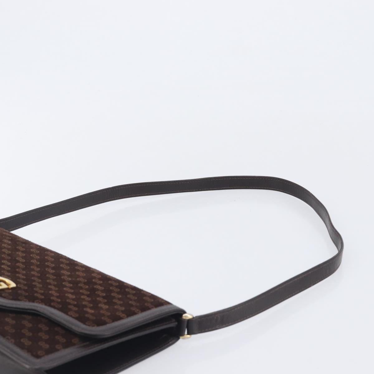 Gucci Brown Suede Leather Trimmed Crossbody