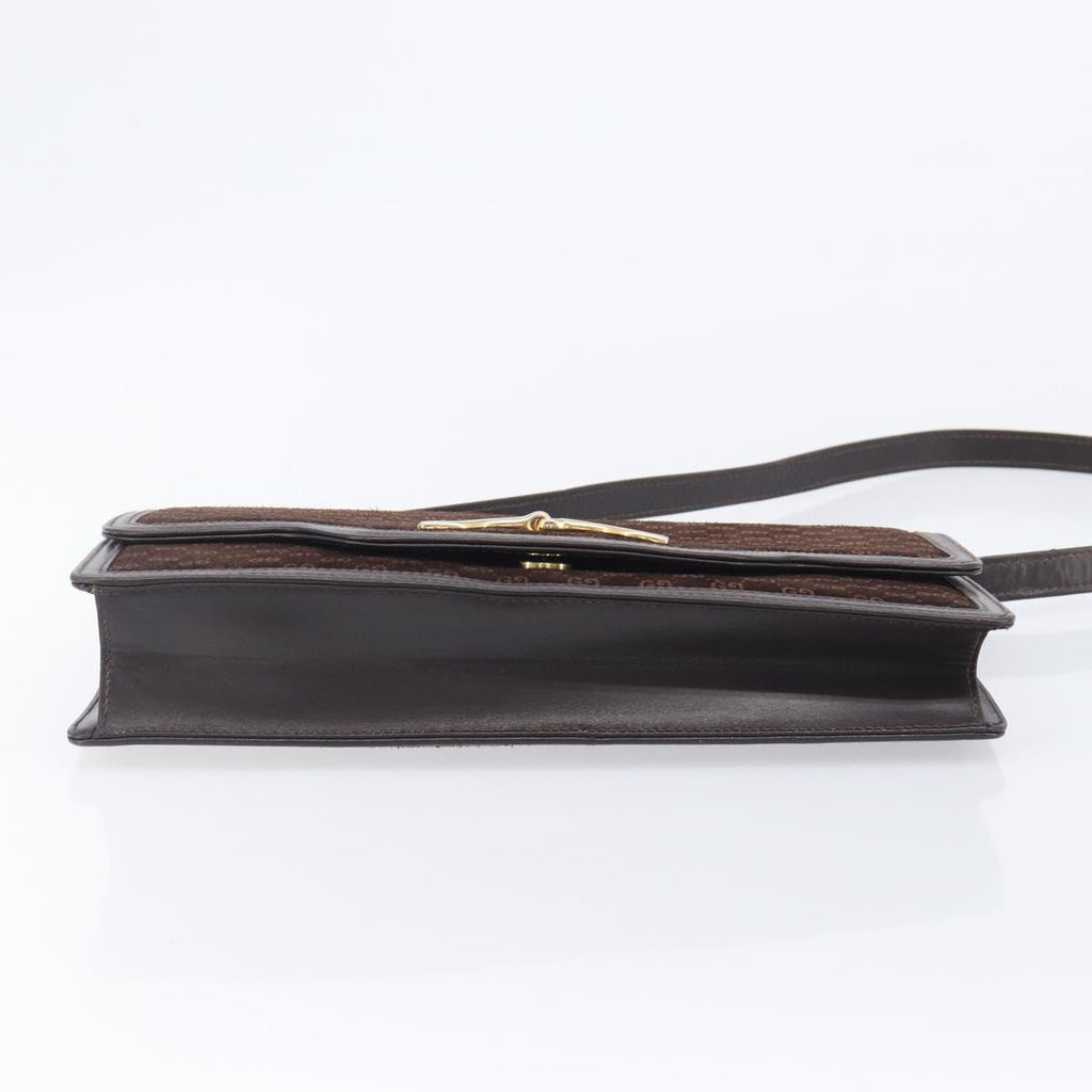 Gucci Brown Suede Leather Trimmed Crossbody