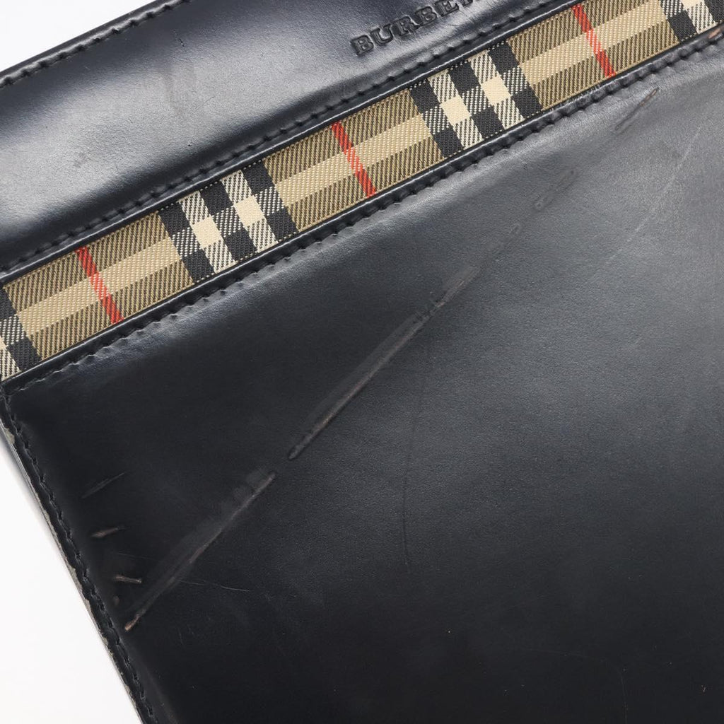 Burberry Nova Check Detail Leather Shoulder Bag