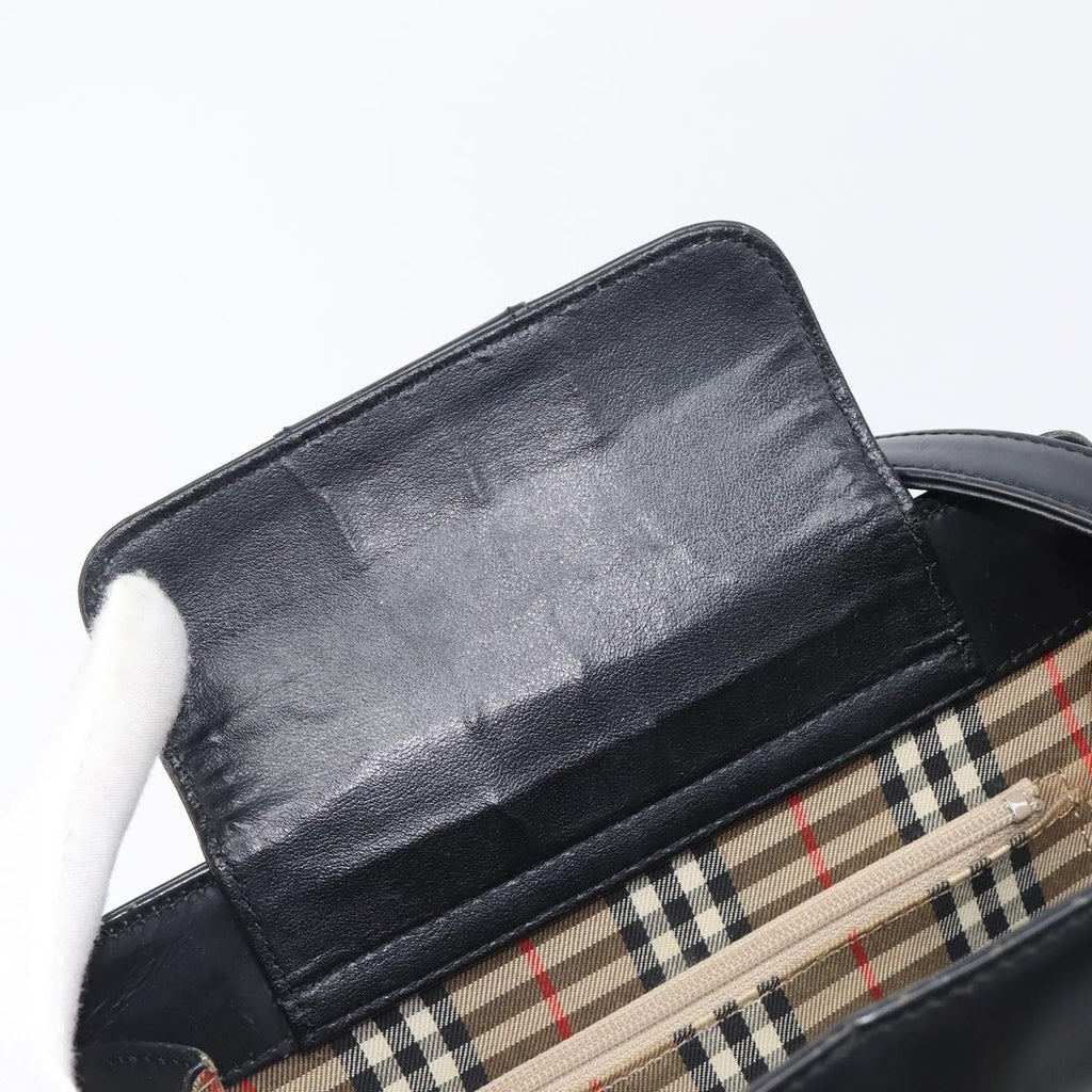 Burberry Nova Check Detail Leather Shoulder Bag