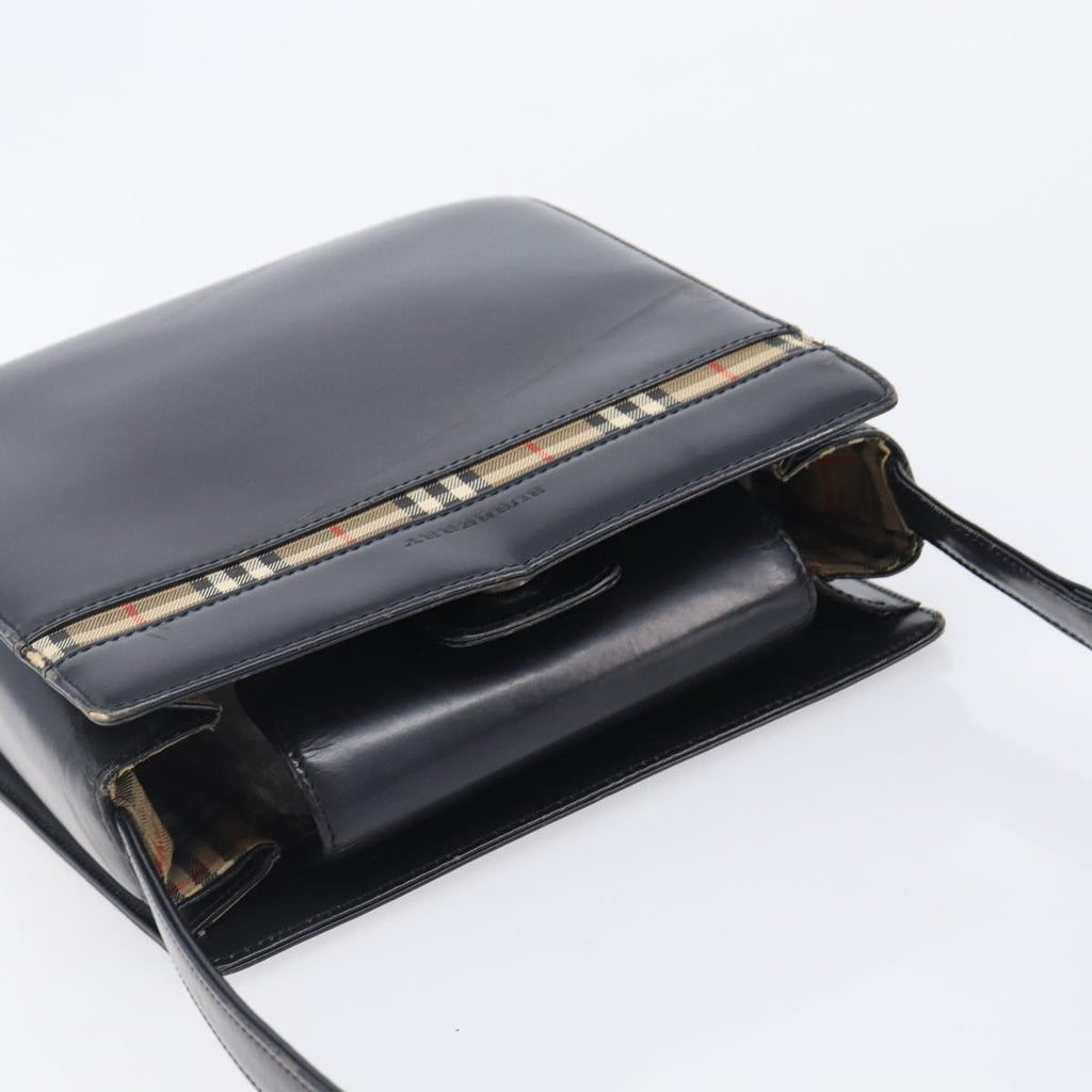 Burberry Nova Check Detail Leather Shoulder Bag
