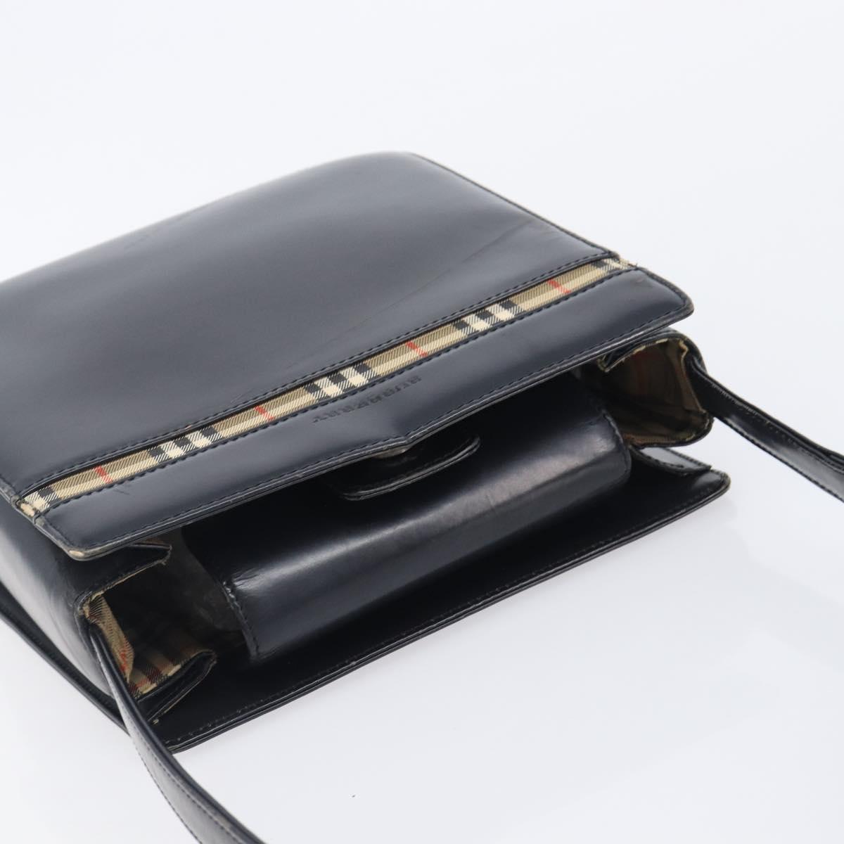 Burberry Nova Check Detail Leather Shoulder Bag