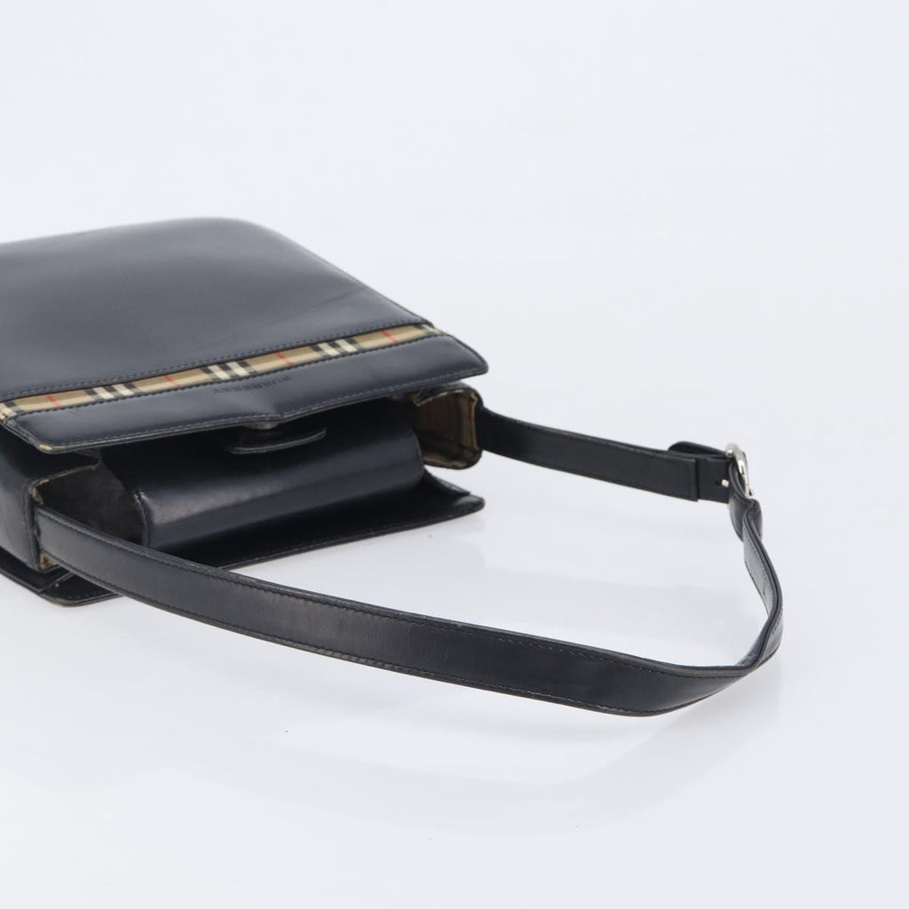 Burberry Nova Check Detail Leather Shoulder Bag