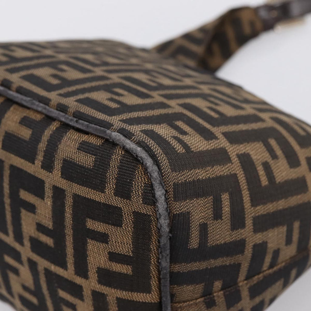 Fendi Brown Zucca Rounded Baguette