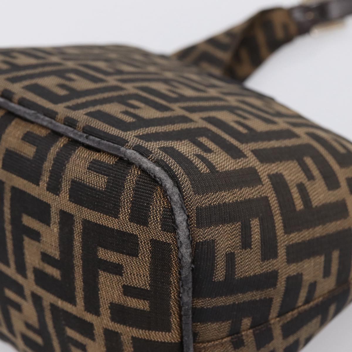 Fendi Brown Zucca Rounded Baguette