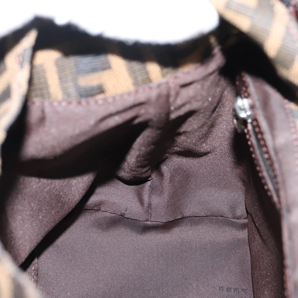 Fendi Brown Zucca Rounded Baguette