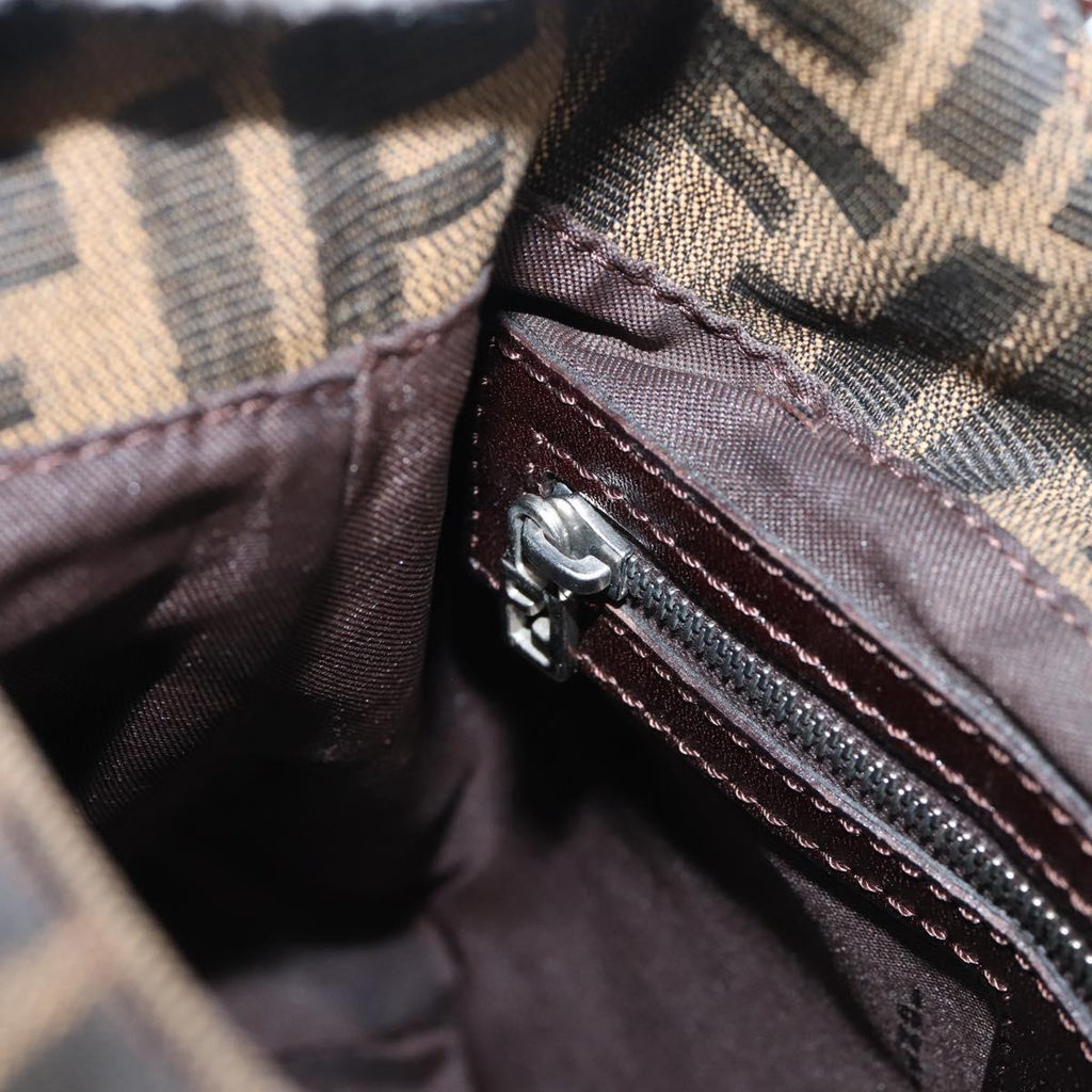 Fendi Brown Zucca Rounded Baguette