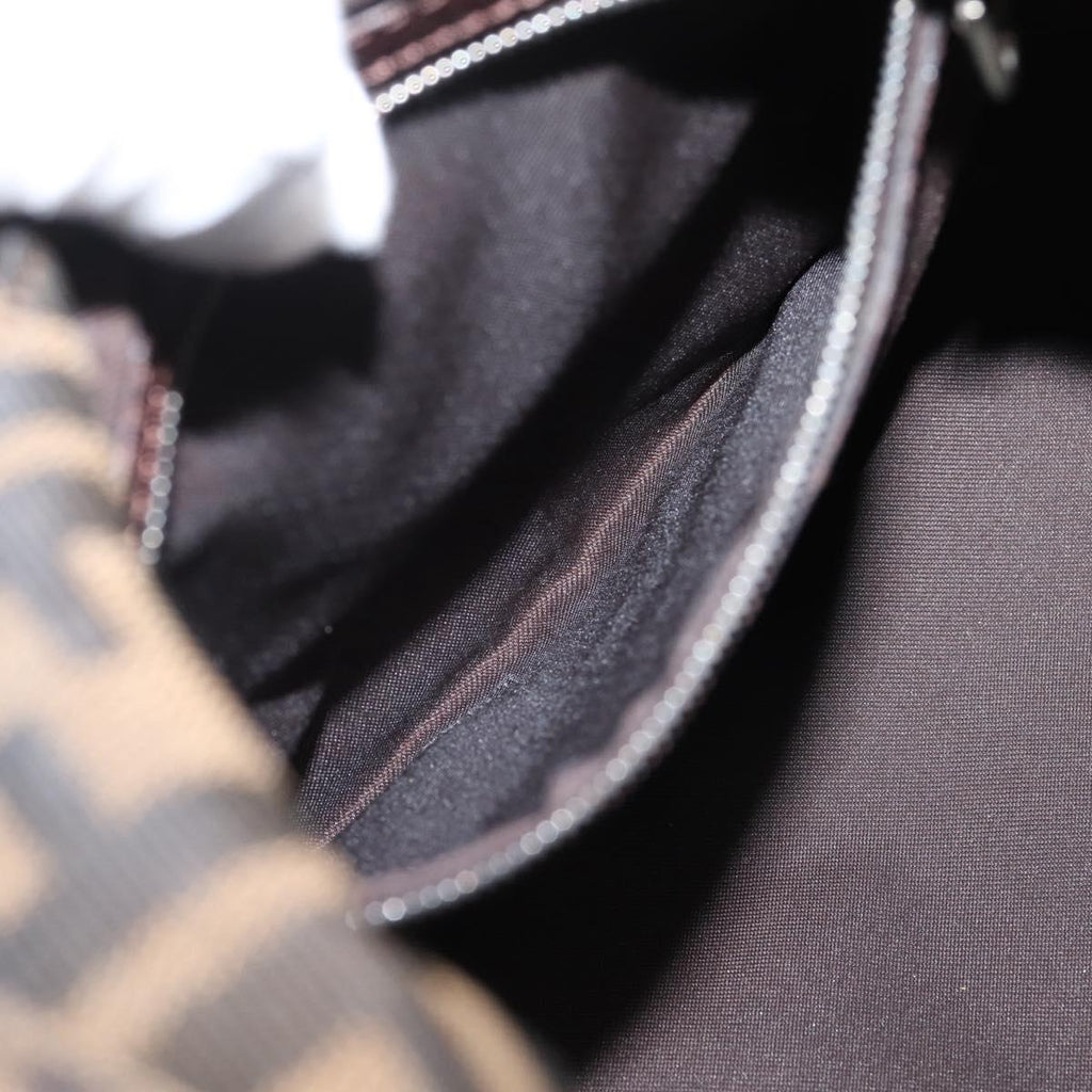 Fendi Brown Zucca Rounded Baguette