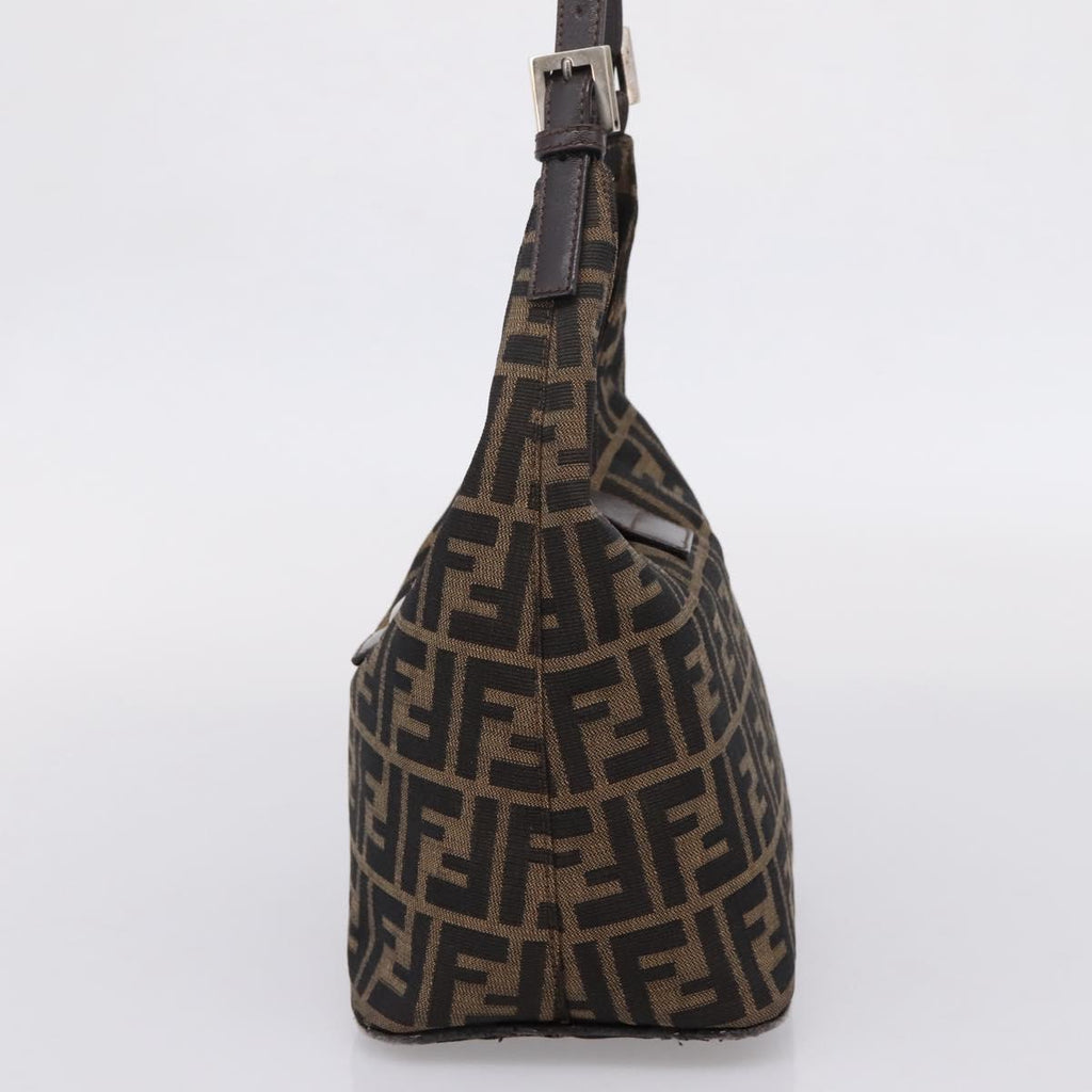 Fendi Brown Zucca Rounded Baguette