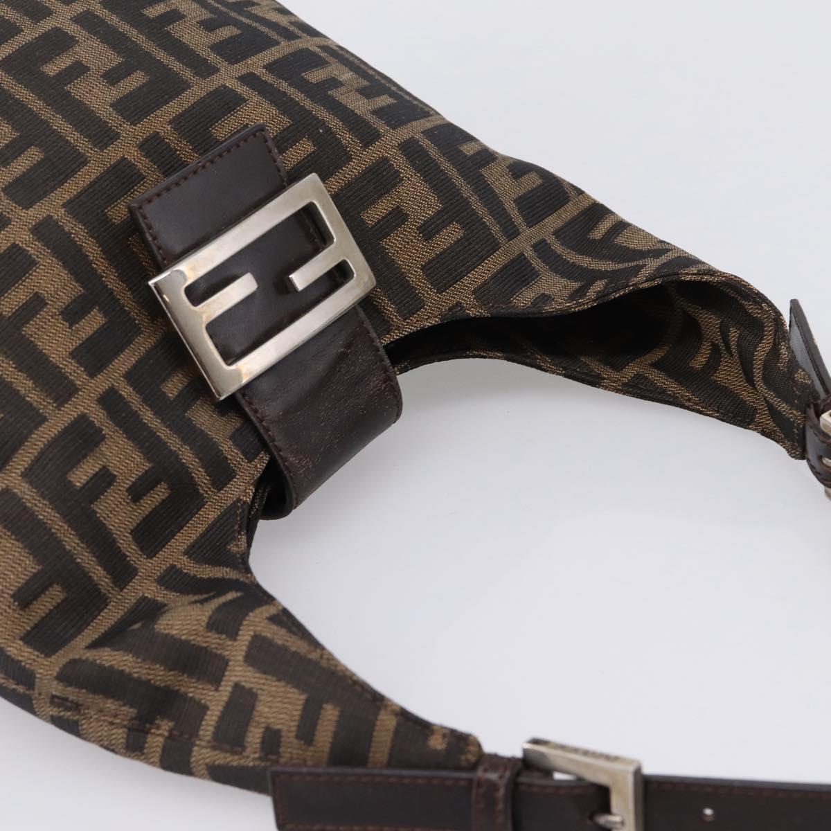 Fendi Brown Zucca Rounded Baguette