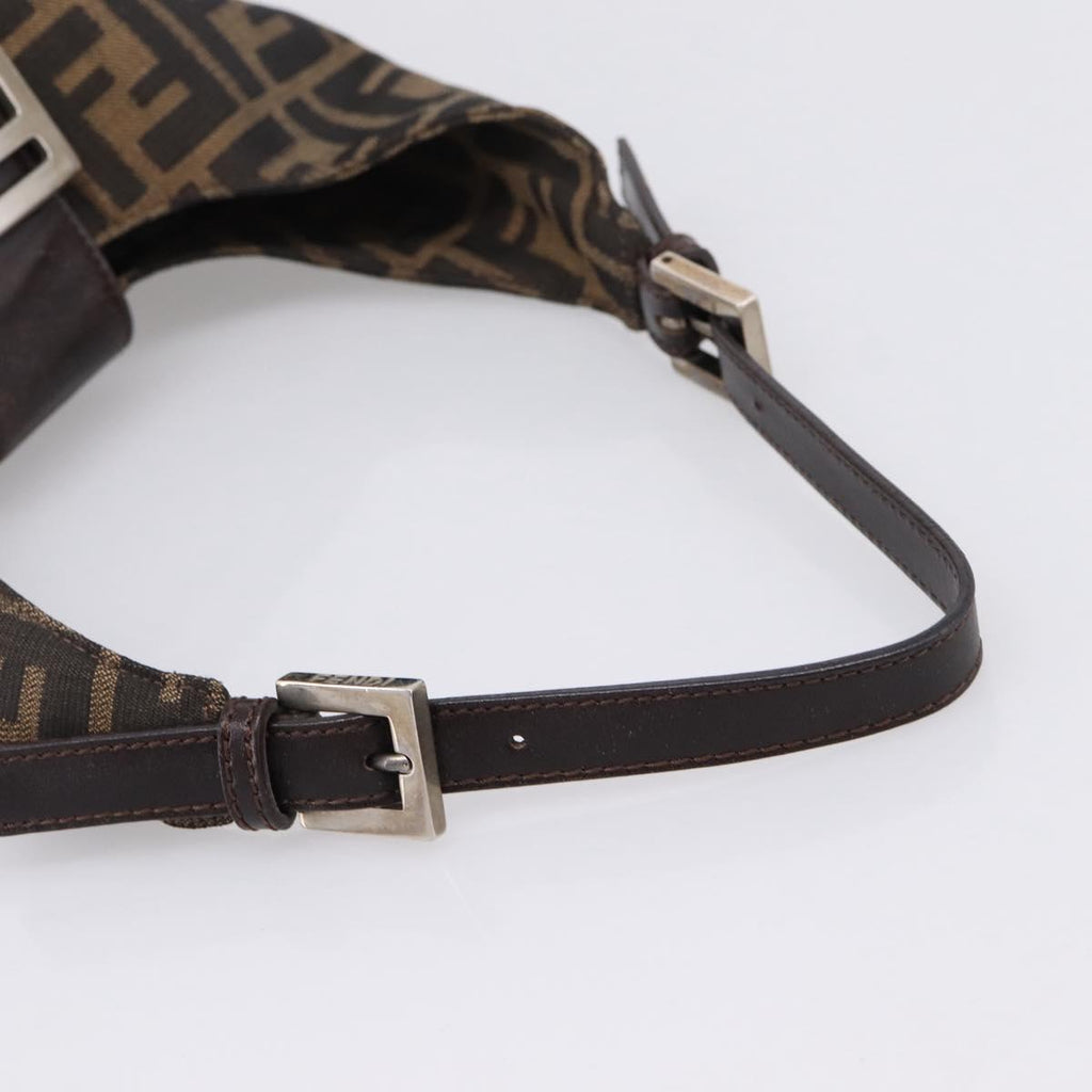 Fendi Brown Zucca Rounded Baguette