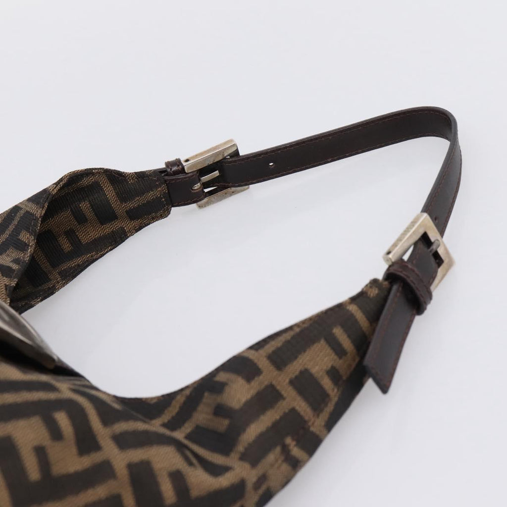 Fendi Brown Zucca Rounded Baguette