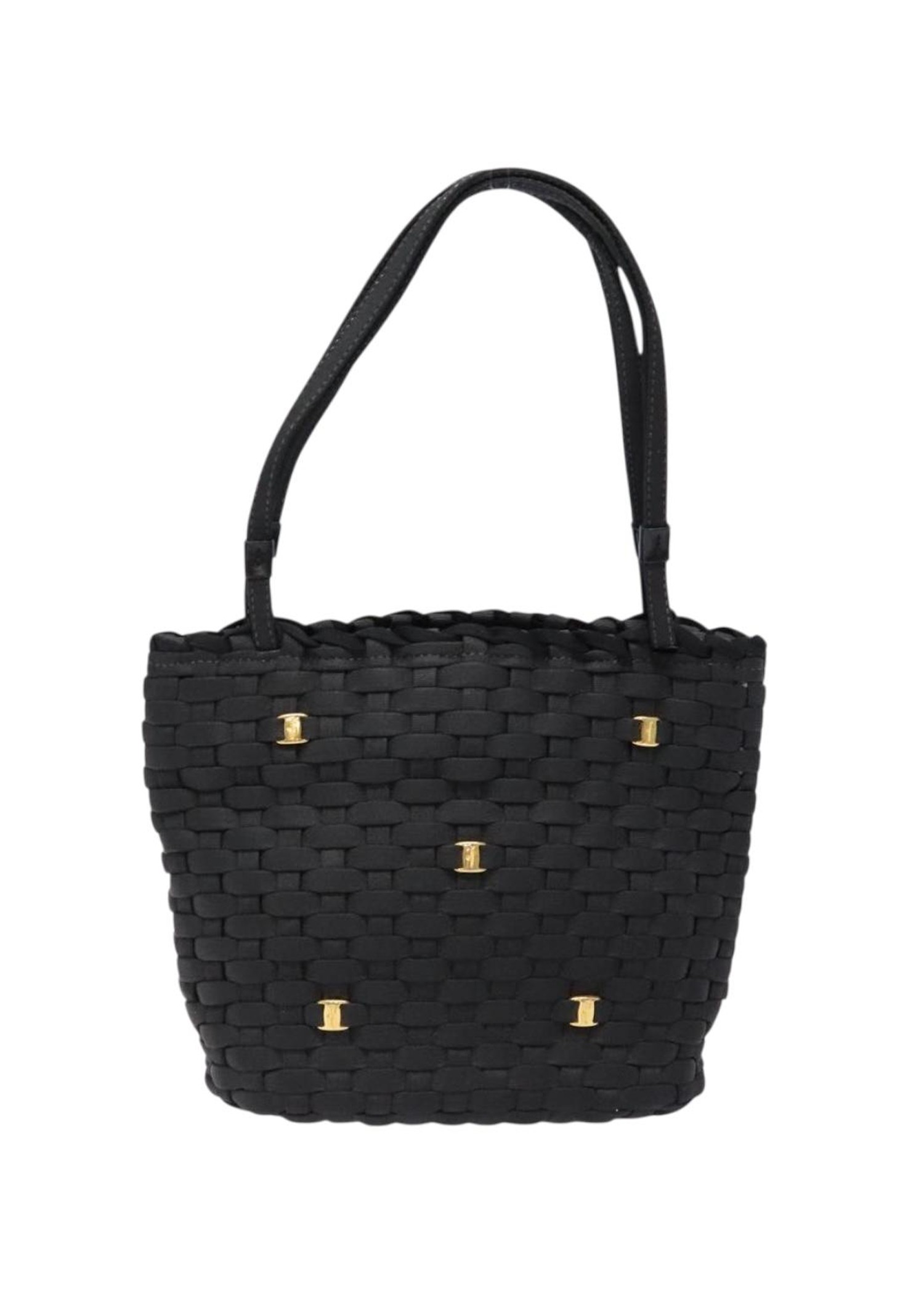 Ferragamo Black Woven Tote