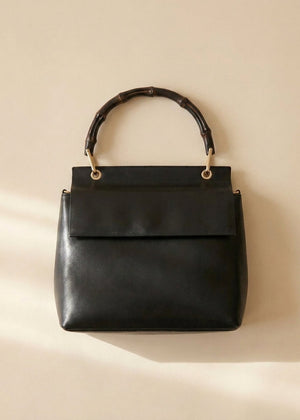 Gucci Black Bamboo Handbag