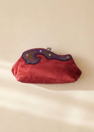 Miu Miu Red Suede Clutch