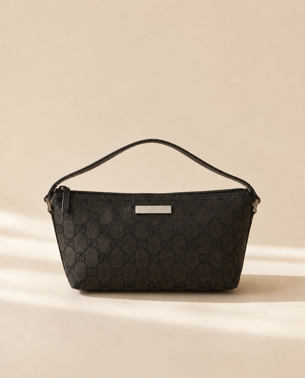 Gucci Black Monogram Boat Pochette