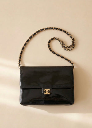 Chanel Black Patent Flap Bag