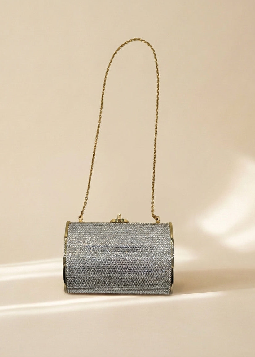 Judith Lieber Gold and Silver Mini Evening Shoulder Bag