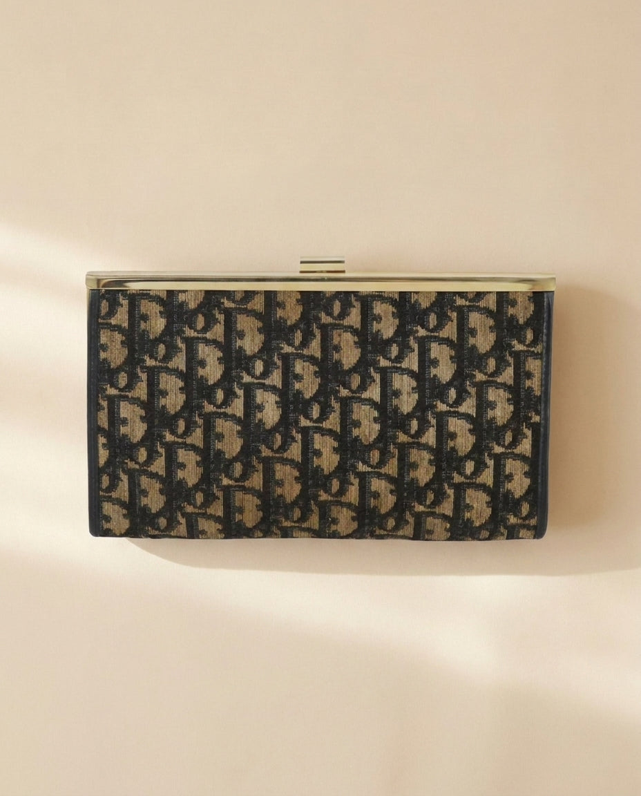 Dior Navy Trotter Snap Clutch